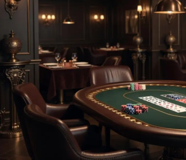 Offline poker lounge Komorního Stolu se skutečnými pokerovými stoly