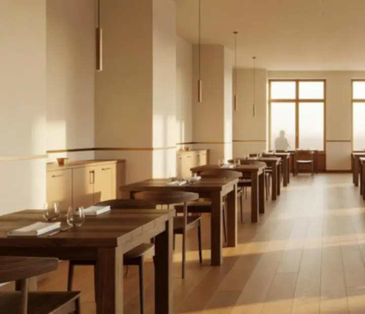 Interiér restaurace Komorní Stůl s českým večerním stolováním